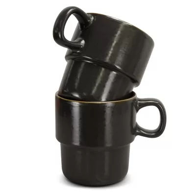 Keepsake 2 Piece Ceramic Stackable Coffee Cup Set