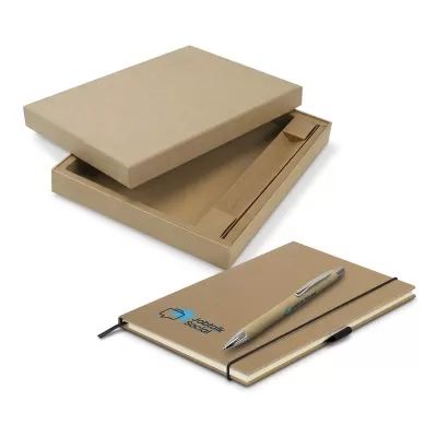 Kraft Notebook and Pen Gift Set
