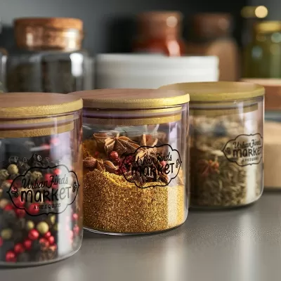 Large Round Borosilicate Storage Canister