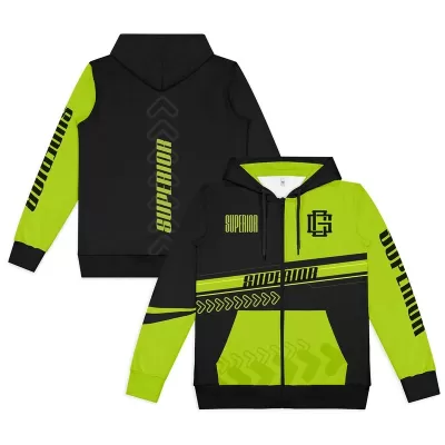 Mens Custom Active Zipped Polyester Hoodie