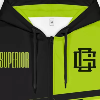 Mens Custom Active Zipped Polyester Hoodie