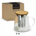 NATURA Azzurra 460ml Glass Teapot with Bamboo Lid