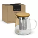 NATURA Azzurra 460ml Glass Teapot with Bamboo Lid