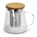 NATURA Azzurra 460ml Glass Teapot with Bamboo Lid