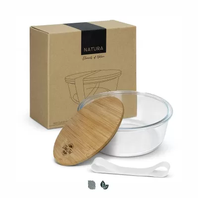 NATURA Iris Bamboo Lid Glass Food Container
