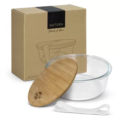 NATURA Iris Bamboo Lid Glass Food Container