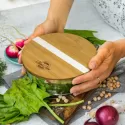 NATURA Iris Bamboo Lid Glass Food Container