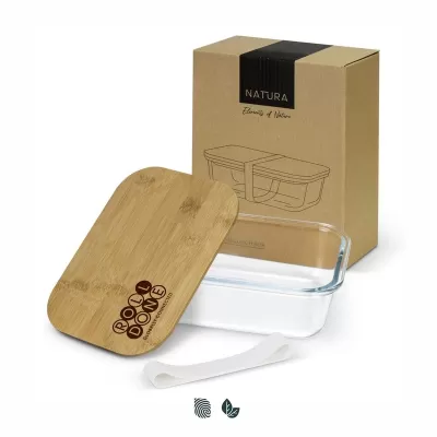 NATURA Iris Bamboo Lid Glass Lunch Box