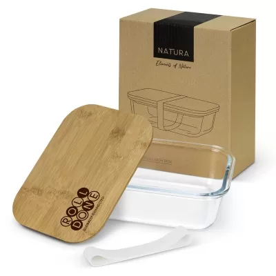 NATURA Iris Bamboo Lid Glass Lunch Box