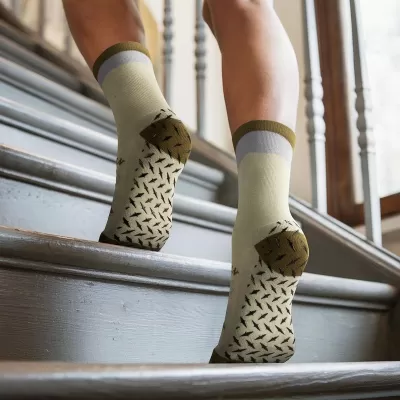 Nero Cotton Crew Grip Socks
