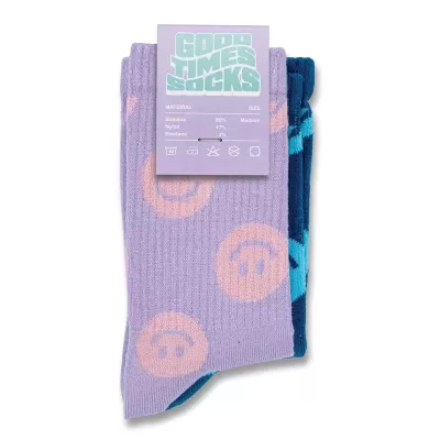 Pixel 2 Piece Knitted Bamboo Crew Socks Set