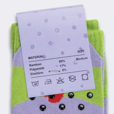 Pixel Knitted Bamboo Grip Socks