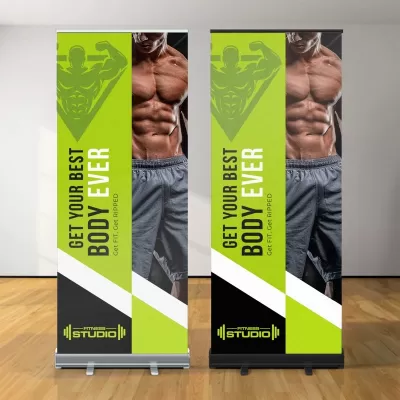 Premium 85 x 220cm Polyester Pull Up Banner
