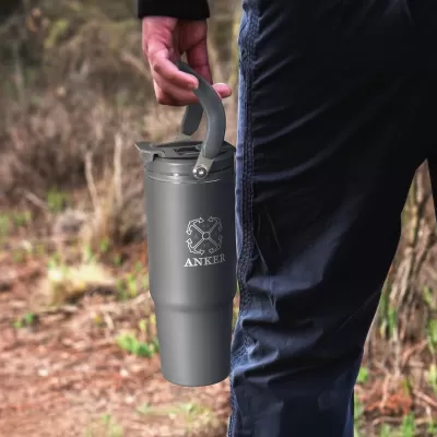 branded Sentry 900ml Stainless Steel Vacuum Travel Mug, from our range of promotional Travel Mugs