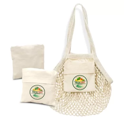Small 3L Cotton Mesh Foldaway Tote Bag