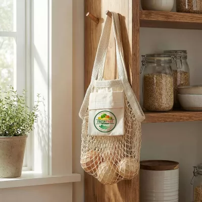 Small 3L Cotton Mesh Foldaway Tote Bag