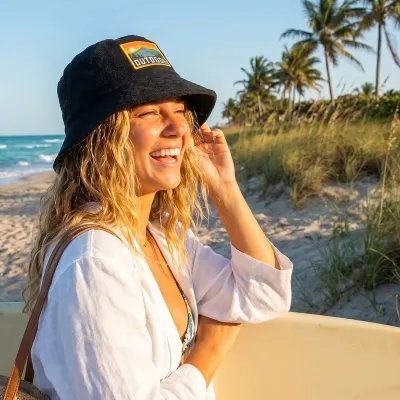 branded Terry Towelling Bucket Hat with Full Colour Patch, from our range of promotional Wide Brim Hats
