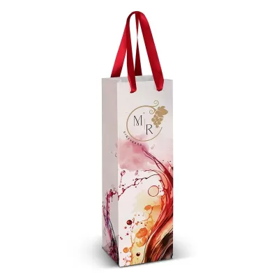 Wine 3.5L Full Colour Ribbon Handle Paper Bag