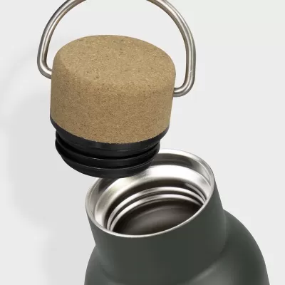 branded Wynn 650ml Cork Lid Stainless Steel Vacuum Bottle, from our range of promotional Drink Bottles - Metal