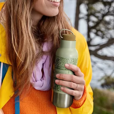 branded Wynn 650ml Cork Lid Stainless Steel Vacuum Bottle, from our range of promotional Drink Bottles - Metal