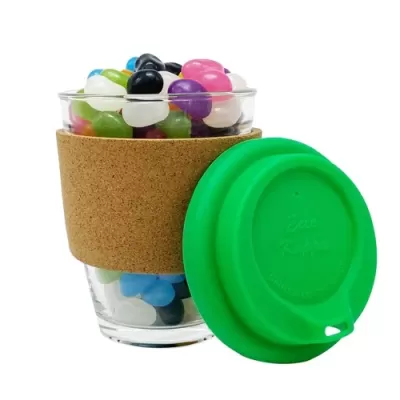 Jelly Beans in Cork Band Glass Coffee Cup