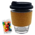 Jelly Beans in Cork Band Glass Coffee Cup