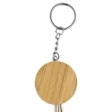 Round Bamboo Charging Cable Keyring