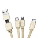 Round Bamboo Charging Cable Keyring