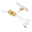 Phone Stand Bamboo Charging Cable Keyring
