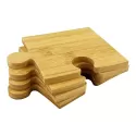 Puzzle 4 Piece Bamboo Coaster Set