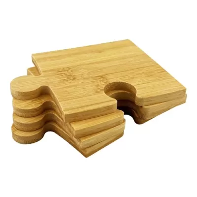 Puzzle 4 Piece Bamboo Coaster Set