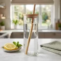 Vanisa 480ml Bamboo Lid Glass Drink Bottle