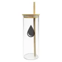 Vanisa 480ml Bamboo Lid Glass Drink Bottle