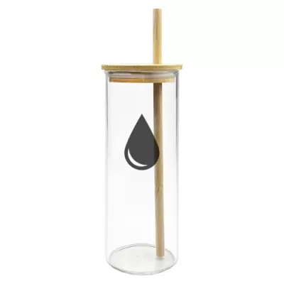 Vanisa 480ml Bamboo Lid Glass Drink Bottle