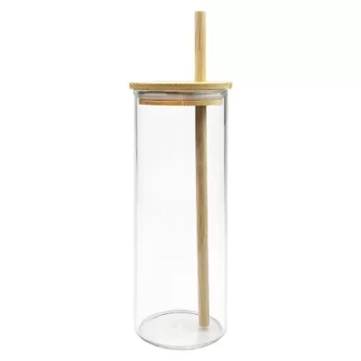 Vanisa 480ml Bamboo Lid Glass Drink Bottle