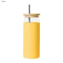 Vanisa 480ml Bamboo Lid Glass Drink Bottle with Sleeve