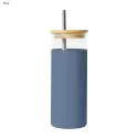 Vanisa 480ml Bamboo Lid Glass Drink Bottle with Sleeve