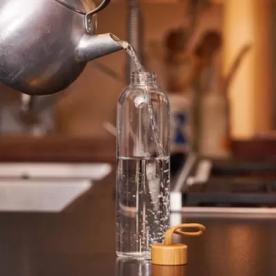 Honya 550ml Bamboo Lid Glass Drink Bottle