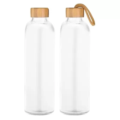 Honya 550ml Bamboo Lid Glass Drink Bottle