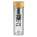 Vinella 410ml Bamboo Lid Glass Drink Bottle