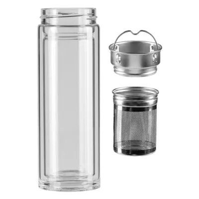 Vinella 410ml Bamboo Lid Glass Drink Bottle