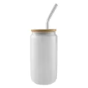 Nordic 450ml Bamboo Lid Glass Tumbler