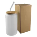 Nordic 450ml Bamboo Lid Glass Tumbler