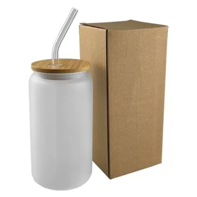 Nordic 450ml Bamboo Lid Glass Tumbler