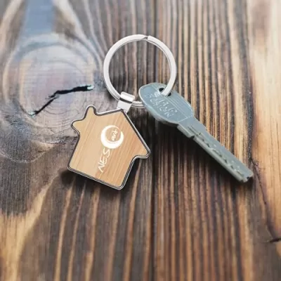 House Bamboo Keyring