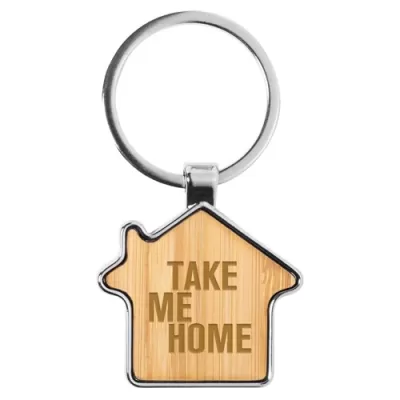 House Bamboo Keyring