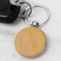 Round Wood Keyring