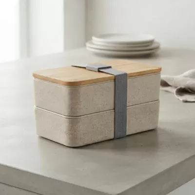 Pack Bamboo Lid Wheat Straw Lunch Box