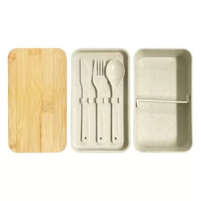 Pack Bamboo Lid Wheat Straw Lunch Box