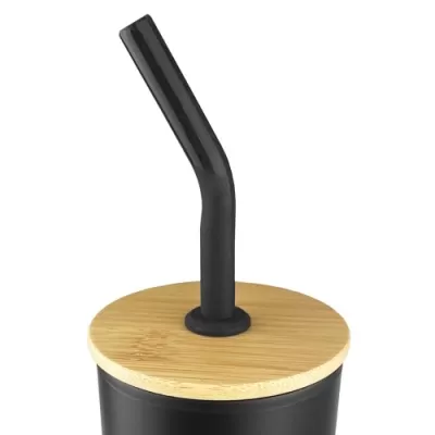 eNova 450ml Bamboo Lid Stainless Steel Coffee Mug